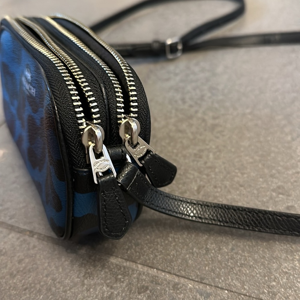 Coach Blue and Black Leopard Print Crossbody Bag - Picture 6 of 10